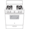 Ge® 30" Free-standing Front Control Gas Range