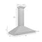 48 In. Convertible Satin Stainless Steel Wall Mount Range Hood With Stainless Steel Handle