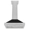 30 In. Convertible Satin Stainless Steel Wall Mount Range Hood With Black Matte Shell And Stainless Steel Handle