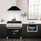 36 In. Convertible Satin Stainless Steel Wall Mount Range Hood With Black Matte Shell And Stainless Steel Handle