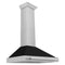 36 In. Convertible Satin Stainless Steel Wall Mount Range Hood With Black Matte Shell And Stainless Steel Handle