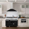48 In. Convertible Satin Stainless Steel Wall Mount Range Hood With Black Matte Shell And Stainless Steel Handle