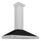 48 In. Convertible Satin Stainless Steel Wall Mount Range Hood With Black Matte Shell And Stainless Steel Handle