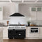 48 In. Convertible Satin Stainless Steel Wall Mount Range Hood With Black Matte Shell And Stainless Steel Handle