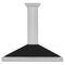 48 In. Convertible Satin Stainless Steel Wall Mount Range Hood With Black Matte Shell And Stainless Steel Handle