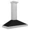 48 In. Convertible Satin Stainless Steel Wall Mount Range Hood With Black Matte Shell And Stainless Steel Handle