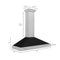 48 In. Convertible Satin Stainless Steel Wall Mount Range Hood With Black Matte Shell And Stainless Steel Handle