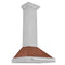30 In. Convertible Satin Stainless Steel Wall Mount Range Hood With Copper Shell And Stainless Steel Handle