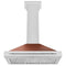 36 In. Convertible Satin Stainless Steel Wall Mount Range Hood With Copper Shell And Stainless Steel Handle