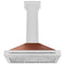 36 In. Convertible Satin Stainless Steel Wall Mount Range Hood With Copper Shell And Stainless Steel Handle
