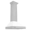 30 In. Convertible Satin Stainless Steel Wall Mount Range Hood With White Matte Shell And Stainless Steel Handle