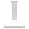 36 In. Convertible Satin Stainless Steel Wall Mount Range Hood With White Matte Shell And Stainless Steel Handle