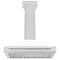 36 In. Convertible Satin Stainless Steel Wall Mount Range Hood With White Matte Shell And Stainless Steel Handle