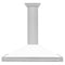 48 In. Convertible Satin Stainless Steel Wall Mount Range Hood With White Matte Shell And Stainless Steel Handle