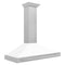 48 In. Convertible Satin Stainless Steel Wall Mount Range Hood With White Matte Shell And Stainless Steel Handle