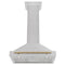 Autograph Edition 30 In. Convertible Satin Stainless Steel Wall Mount Range Hood With Champagne Bronze Handle