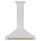 Autograph Edition 36 In. Convertible Satin Stainless Steel Wall Mount Range Hood With Champagne Bronze Handle