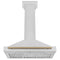 Autograph Edition 36 In. Convertible Satin Stainless Steel Wall Mount Range Hood With Champagne Bronze Handle