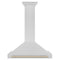 Autograph Edition 36 In. Convertible Satin Stainless Steel Wall Mount Range Hood With Polished Gold Handle