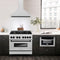 Autograph Edition 36 In. Convertible Satin Stainless Steel Wall Mount Range Hood With Matte Black Handle
