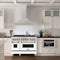 Autograph Edition 48 In. Convertible Satin Stainless Steel Wall Mount Range Hood With Champagne Bronze Handle