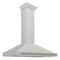 Autograph Edition 48 In. Convertible Satin Stainless Steel Wall Mount Range Hood With Champagne Bronze Handle