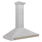 Autograph Edition 48 In. Convertible Satin Stainless Steel Wall Mount Range Hood With Champagne Bronze Handle