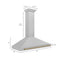 Autograph Edition 48 In. Convertible Satin Stainless Steel Wall Mount Range Hood With Champagne Bronze Handle