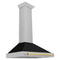 Autograph Edition 36 In. Convertible Satin Stainless Steel Wall Mount Range Hood With Black Matte Shell And Polished Gold Handle