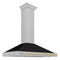 Autograph Edition 48 In. Convertible Satin Stainless Steel Wall Mount Range Hood With Black Matte Shell And Champagne Bronze Handle