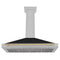 Autograph Edition 48 In. Convertible Satin Stainless Steel Wall Mount Range Hood With Black Matte Shell And Champagne Bronze Handle