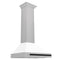 Autograph Edition 30 In. Convertible Satin Stainless Steel Wall Mount Range Hood With White Matte Shell And Matte Black Handle