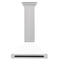 Autograph Edition 30 In. Convertible Satin Stainless Steel Wall Mount Range Hood With White Matte Shell And Matte Black Handle