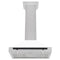 Autograph Edition 30 In. Convertible Satin Stainless Steel Wall Mount Range Hood With White Matte Shell And Matte Black Handle