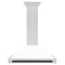 Autograph Edition 36 In. Convertible Satin Stainless Steel Wall Mount Range Hood With White Matte Shell And Matte Black Handle