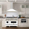 Autograph Edition 48 In. Convertible Satin Stainless Steel Wall Mount Range Hood With White Matte Shell And Champagne Bronze Handle