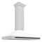 Autograph Edition 48 In. Convertible Satin Stainless Steel Wall Mount Range Hood With White Matte Shell And Matte Black Handle