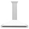 Autograph Edition 48 In. Convertible Satin Stainless Steel Wall Mount Range Hood With White Matte Shell And Matte Black Handle
