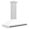 Autograph Edition 48 In. Convertible Satin Stainless Steel Wall Mount Range Hood With White Matte Shell And Matte Black Handle