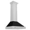 30 In. Convertible Stainless Steel Range Hood With Black Matte Shell And Stainless Steel Handle