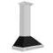 30 In. Convertible Stainless Steel Range Hood With Black Matte Shell And Stainless Steel Handle