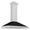 48 In. Convertible Stainless Steel Range Hood With Black Matte Shell And Stainless Steel Handle