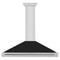 48 In. Convertible Stainless Steel Range Hood With Black Matte Shell And Stainless Steel Handle