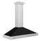 48 In. Convertible Stainless Steel Range Hood With Black Matte Shell And Stainless Steel Handle