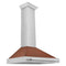 36 in. Convertible Stainless Steel Range Hood with Copper Shell and Stainless Steel Handle