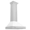 30 In. Convertible Stainless Steel Range Hood With White Matte Shell And Stainless Steel Handle