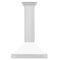 30 In. Convertible Stainless Steel Range Hood With White Matte Shell And Stainless Steel Handle