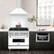 36 In. Convertible Stainless Steel Range Hood With White Matte Shell And Stainless Steel Handle
