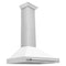 36 In. Convertible Stainless Steel Range Hood With White Matte Shell And Stainless Steel Handle