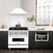 36 In. Convertible Stainless Steel Range Hood With White Matte Shell And Stainless Steel Handle